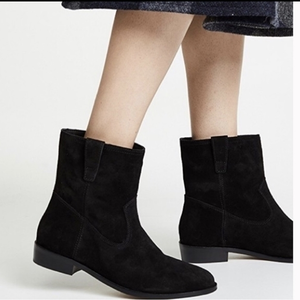 Rebecca minkoff ankle boot‎ chastity black leather suede pull on size 7.5